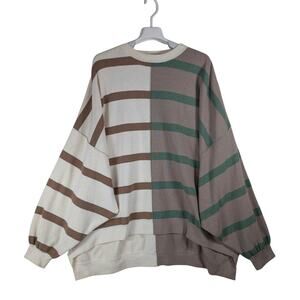 Free People Uptown Stripe Pullover Sweatshirt